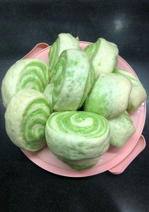 Foto resep Pandan Swirl Mantou