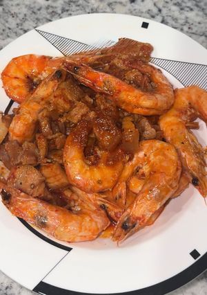 A picture of Easiest Braised Pork Belly and Prawns “Thit Tom Kho”.