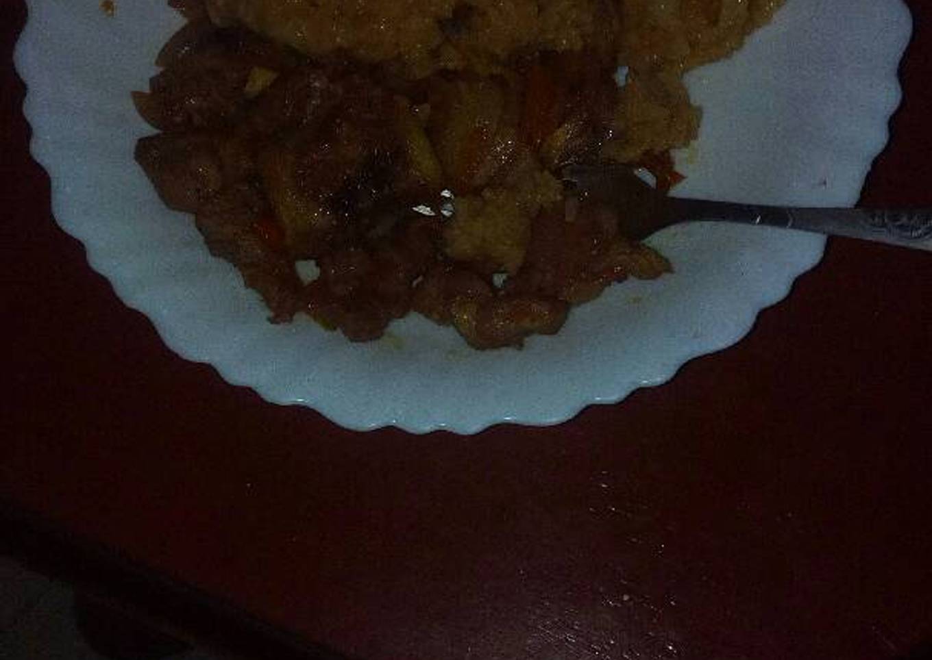 Fried pork with rice