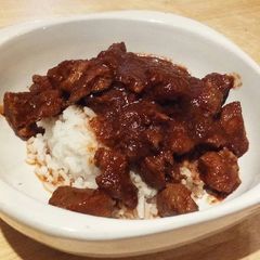 A picture of Wild Hog en Salsa Roja (wild hog in red sauce).