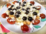 Una foto de queso feta cherry