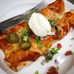 A picture of Easy Chicken Enchiladas (non-traditional).