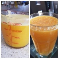 My 2 Fresh Orange juices smooth & With bits. ❤ A picture of My 2 Fresh Orange juices smooth & With bits. ❤.