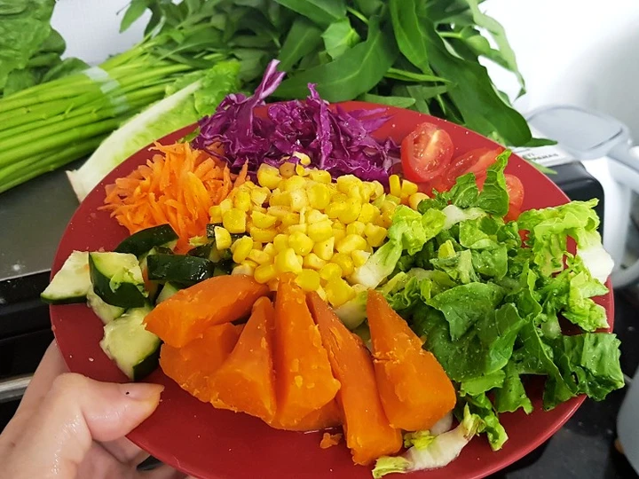 Cara Mudah Membikin Resep  Salad veggie/diet vegetarian- simple healthy eat yang Lezat Sekali, Lezat