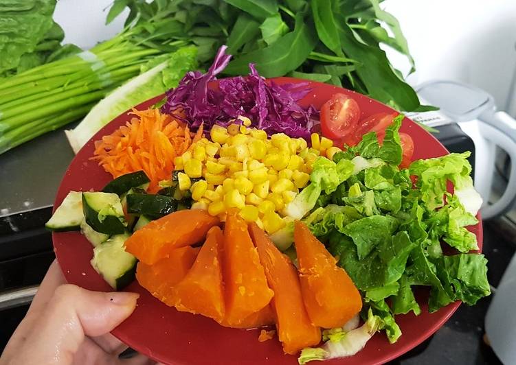 Langkah Mudah untuk Membuat Salad veggie/diet vegetarian- simple healthy eat, Enak Banget