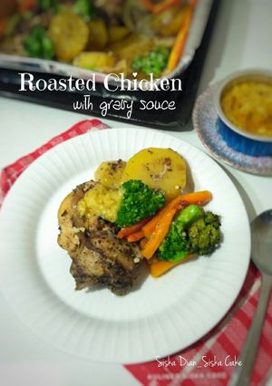 Foto resep Roasted Chicken with Gravy Souce / Ayam Panggang