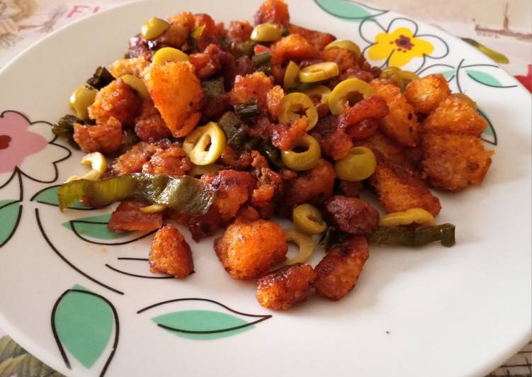 Migas con aceitunas