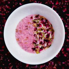 A picture of Rose Flavour Basundi.