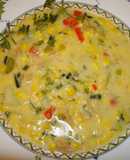 Leek and clam corn chowder