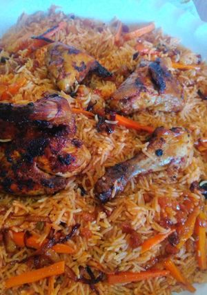 صورة لوصفة رز بخاري دجاج
