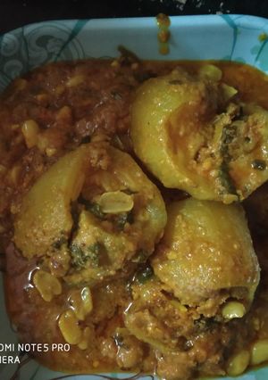 A picture of Stuffed lauki ki sabji.