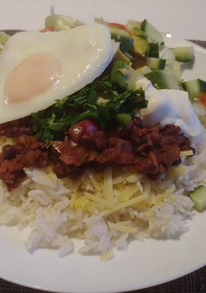 A picture of Mushroom chilli one plate dinner #cookwithcookpad.