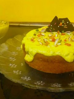 मैंगो केक विथ मैंगो मलाई रबड़ी (Mango cake with mango rabdi recipe in hindi) रेसिपी मुख्य फोटो