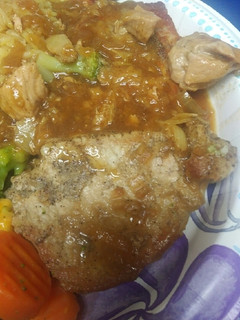 A picture of Pork Loin in an Onion Gravy.