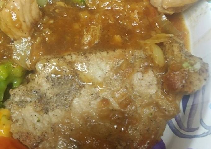 Pork Loin in an Onion Gravy