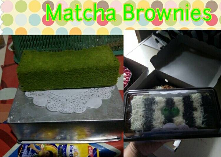 Cara mudah Menyiapkan Matcha brownies Anti Gagal