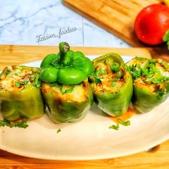 A picture of Vegan stuffed bell peppers.