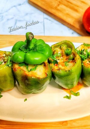 A picture of Vegan stuffed bell peppers.