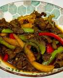 彩椒炒羊肉