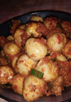 Foto resep Sambel Telur puyuh tempe #RabuBaru