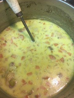 A picture of Homemade Split Pea Soup with Ham.