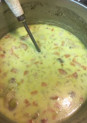 A picture of Homemade Split Pea Soup with Ham.