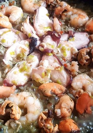 Una foto de Mariscos saborizados, con arroz y Spirulina. #MERCADO #entrenado