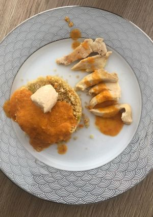 Une photo de Semoule aux légumes et sa sauce chorizo