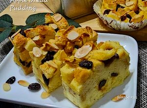 Foto resep Baked Apple Bread Pudding_Puding Apel Roti Tawar🍎🥧😋