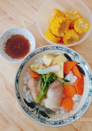 Hình của món Nui móng heo.