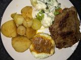 Tasty potatoes and meat