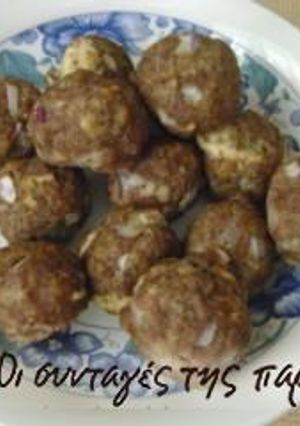 A picture of Keftedakia as if fried.