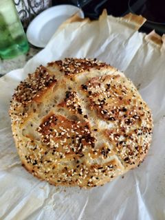 A picture of Dutch Oven Everything Bread.