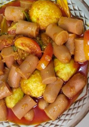 Foto resep Telur dan sosis bumbu bali