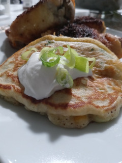 A picture of Savory Corn Pancakes.
