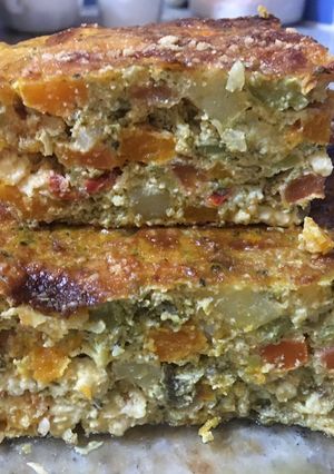 Una foto de Soufflé de brócoli con verduras
