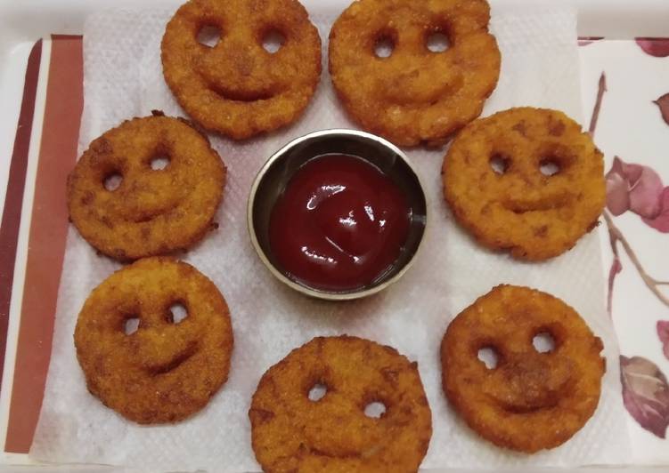Smiley potato snacks