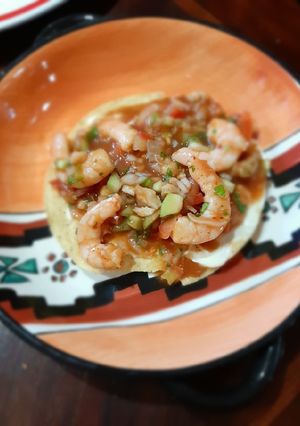 A picture of Fish and Shrimp Ceviche Tostadas.