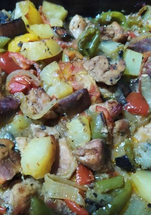 Una foto de Tacos de magro de cerdo al horno con verduras