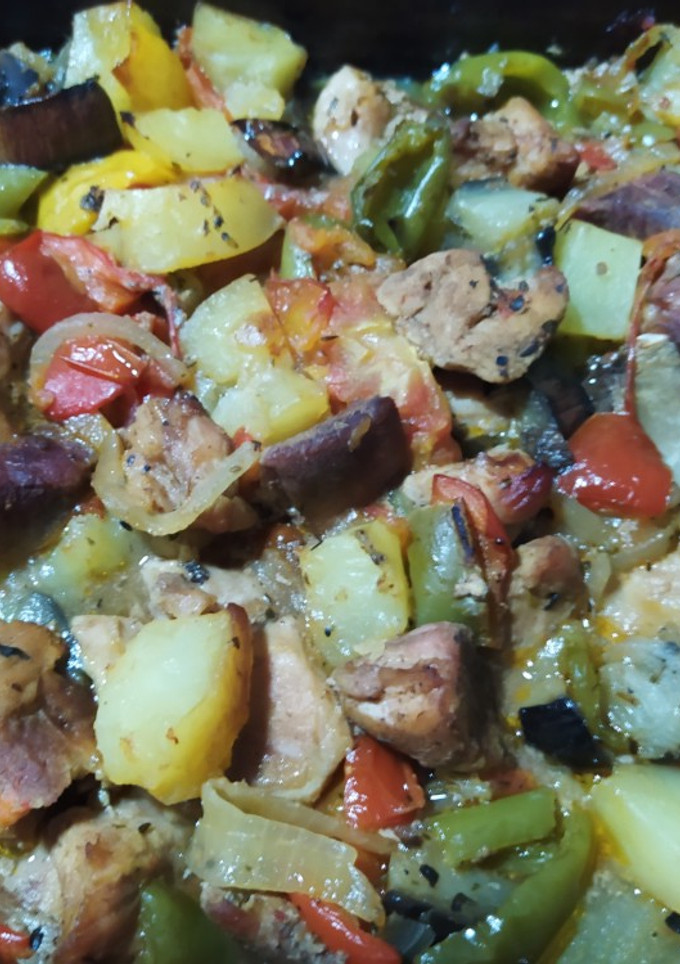 Una foto de Tacos de magro de cerdo al horno con verduras