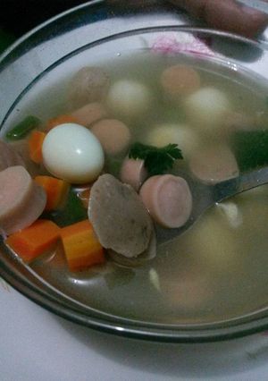 Foto resep Sop sosis bakso telor puyuh