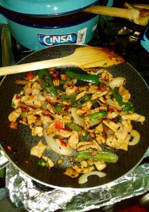 Una foto de Bistec de cerdo a la mexicana
