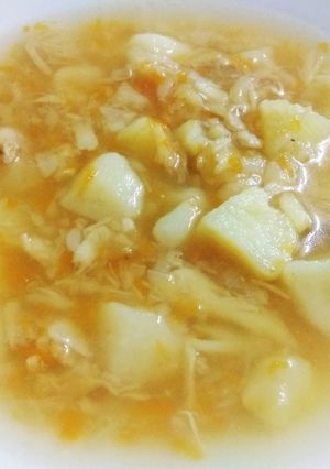Foto principal de Porrusalda con bacalao y calabaza