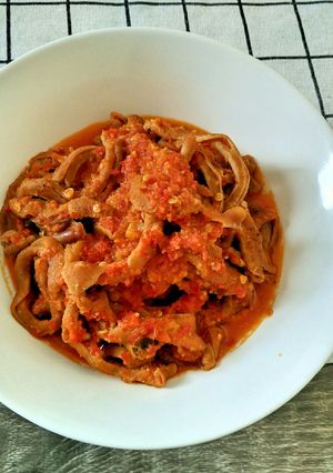 Foto resep Usus Ayam Rujak Merah