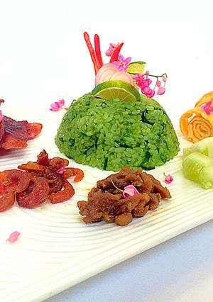 รูปของ ข้าวคลุกสาหร่ายวากาโนริ