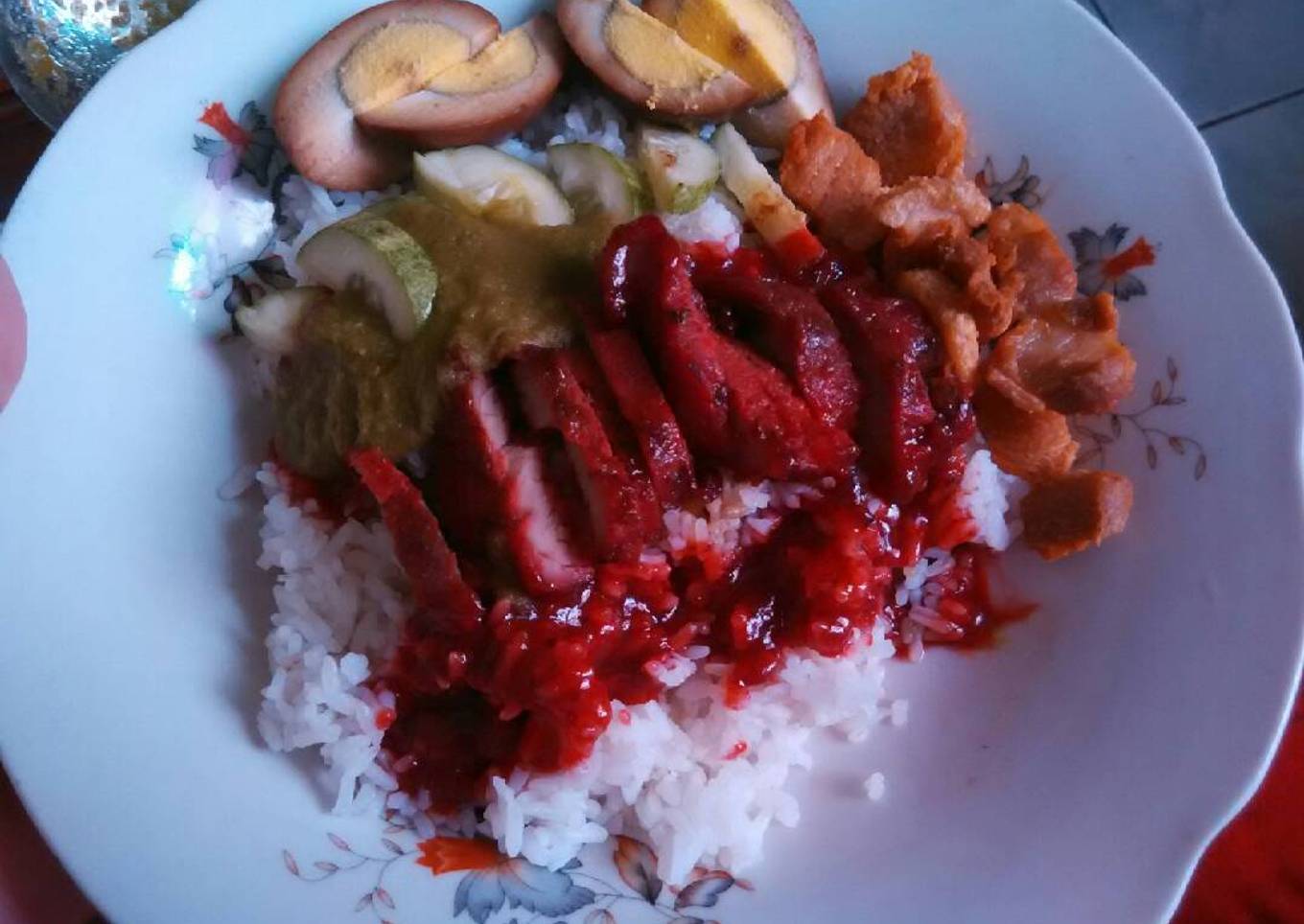 Nasi Cha Siew / Nasi campur Pontianak praktis