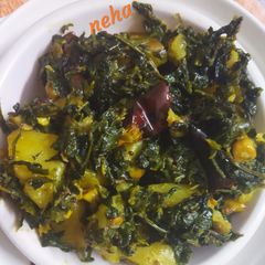 A picture of Methi Aloo simply I make.. no onion no tomatoes.