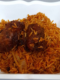 A picture of Coconut party jollof rice.