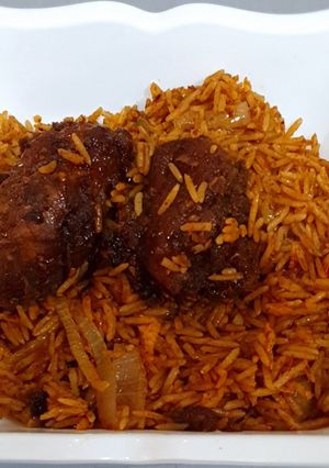 A picture of Coconut party jollof rice.