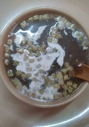 A picture of Black Chana Soup.